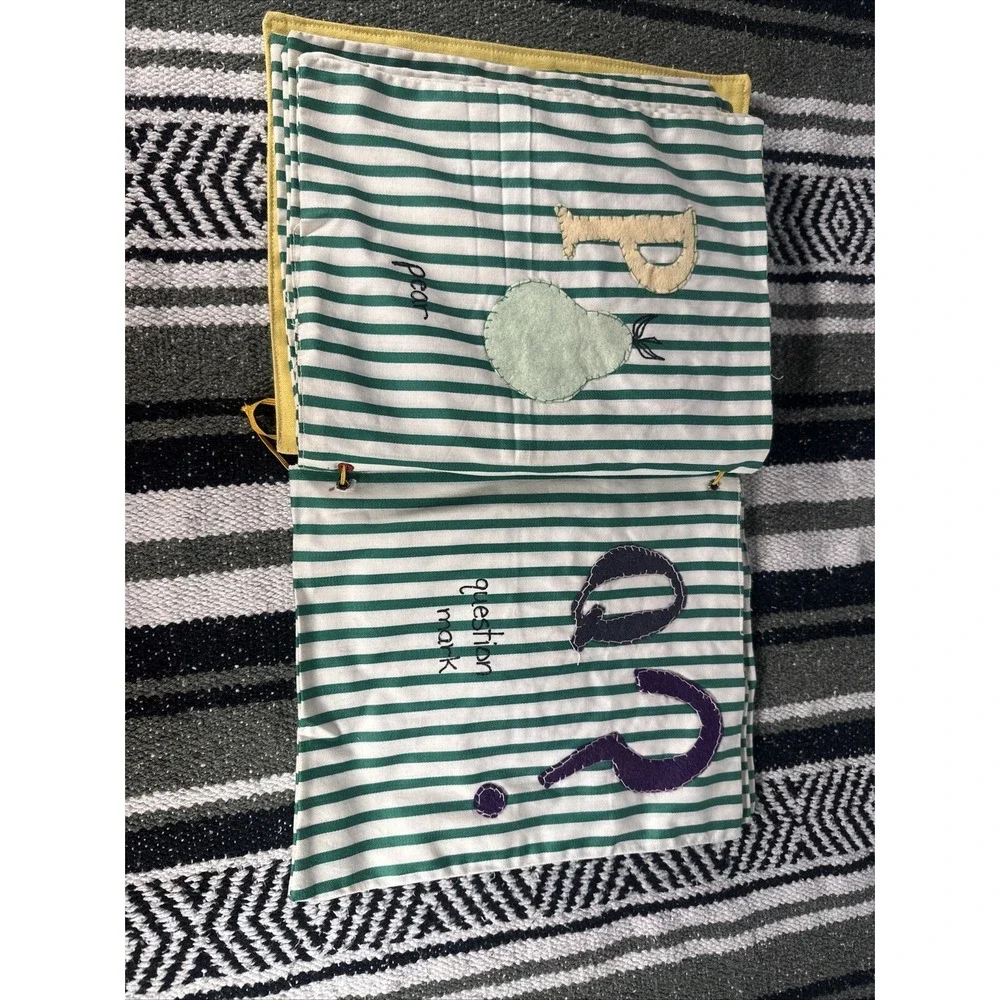Vintage Gender Neutral‎ Handmade Fabric Quilted Sewn ABC Book for Toddler Child